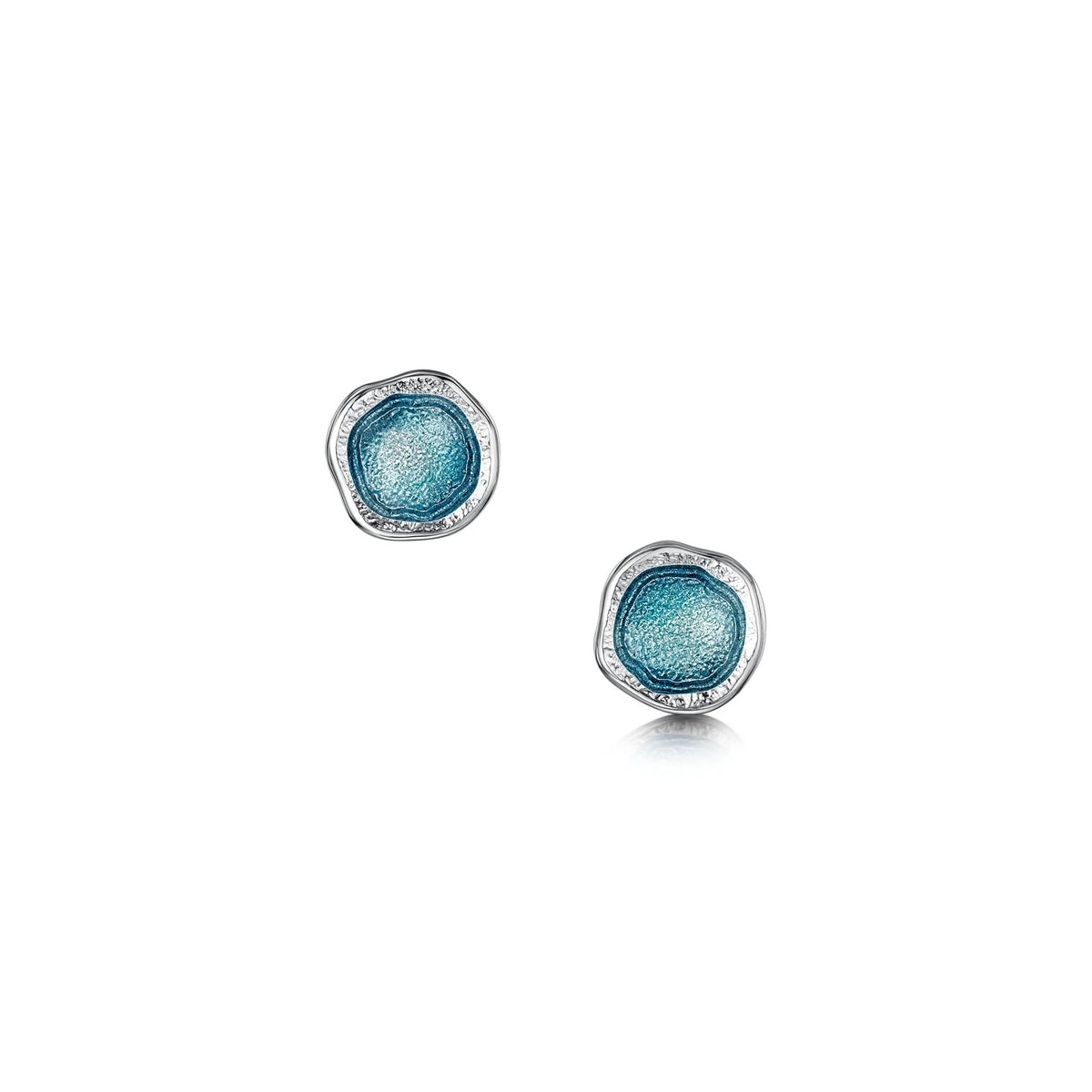 Pre-Order | Sterling Silver Petite Lunar Stud Earrings in Lichen Enamel | Sheila Fleet