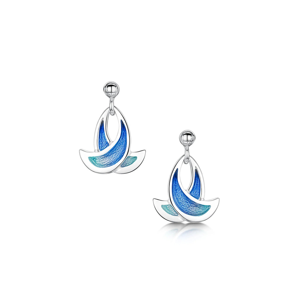 Sterling Silver Summer Splash Small Enamel Drop Earrings | Sheila Fleet | Pre-Order