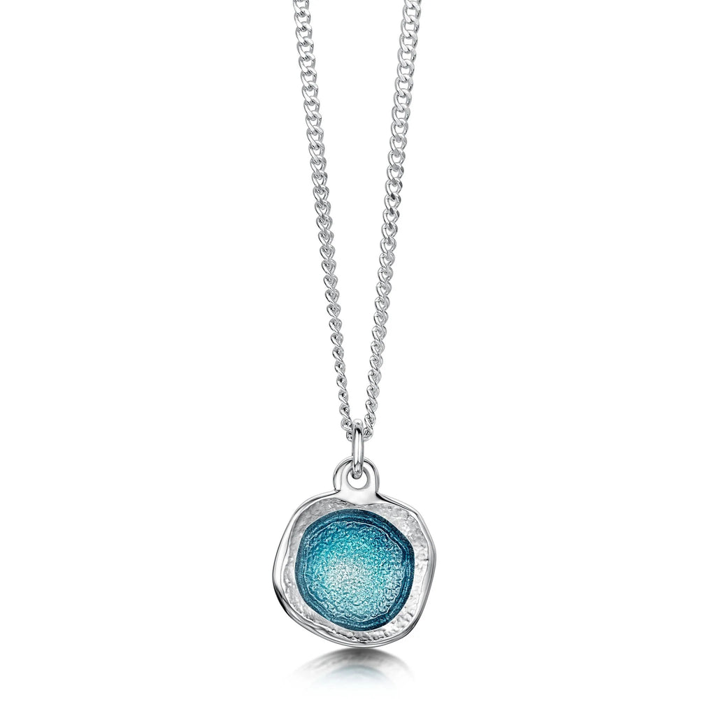Pre-Order | Sheila Fleet Sterling Silver Small Lunar Pendant Necklace in Lichen Enamel