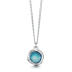 Pre-Order | Sheila Fleet Sterling Silver Small Lunar Pendant Necklace in Lichen Enamel