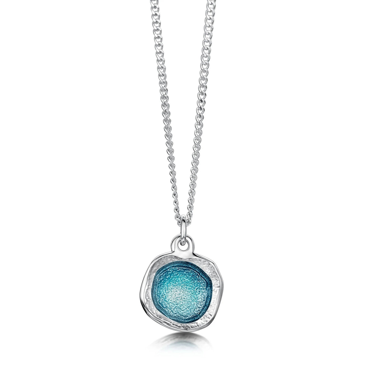 Pre-Order | Sheila Fleet Sterling Silver Small Lunar Pendant Necklace in Lichen Enamel