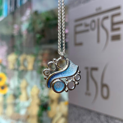 Pre-Order | Sheila Fleet Sterling Silver Arctic Stream Pendant in Arctic Blue Enamel