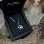 Pre-Order | Sheila Fleet Sterling Silver Small Lunar Pendant Necklace in Lichen Enamel