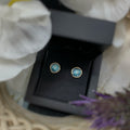Pre-Order | Sterling Silver Petite Lunar Stud Earrings in Lichen Enamel | Sheila Fleet