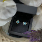 Pre-Order | Sterling Silver Petite Lunar Stud Earrings in Lichen Enamel | Sheila Fleet