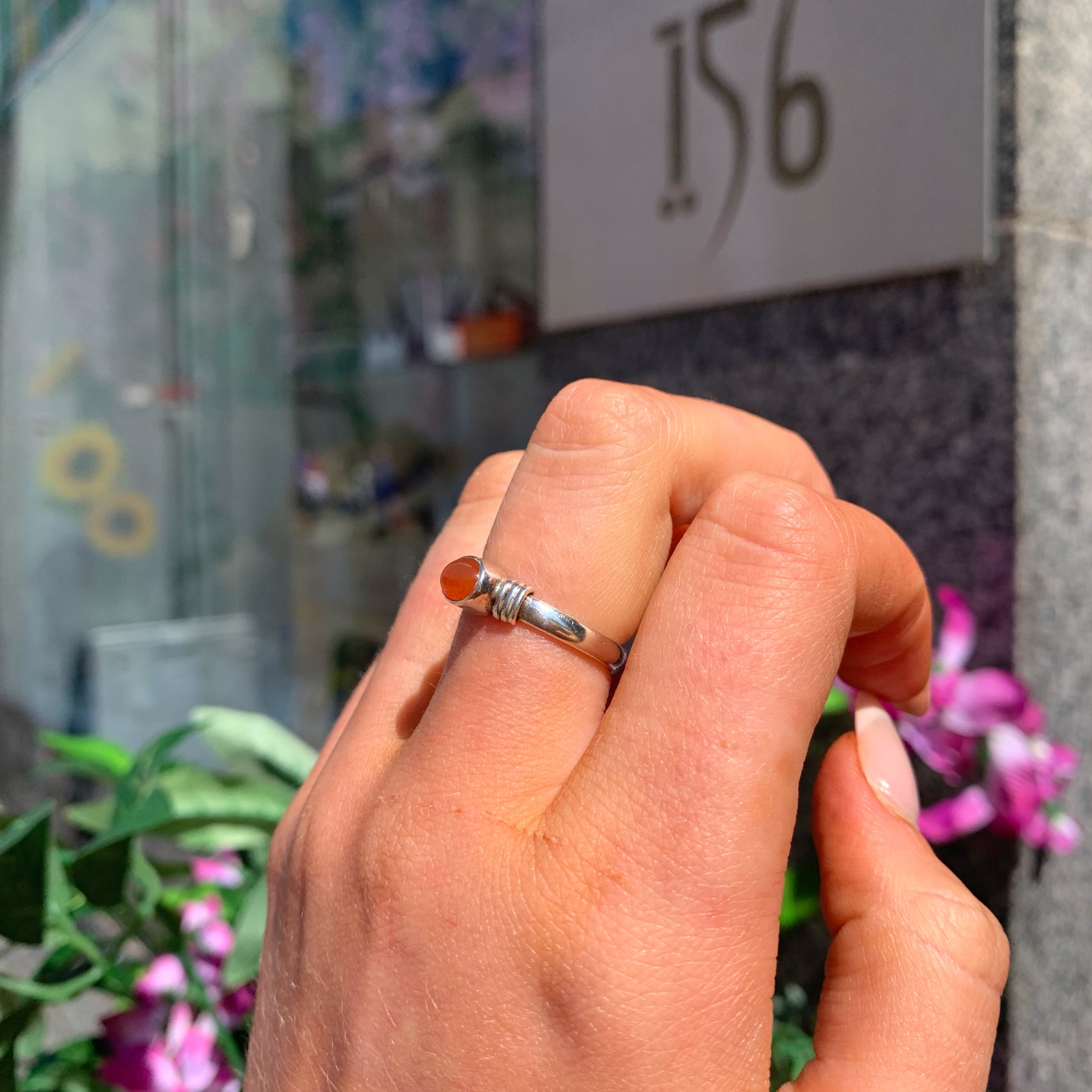 Sterling silver store carnelian ring