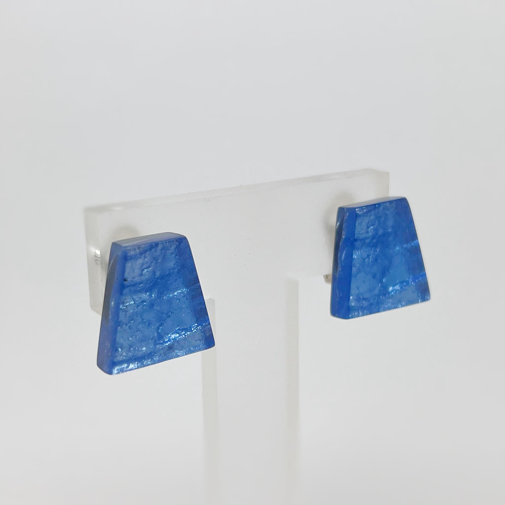 Pre-Order | Blue Irregular Shaped Clip-On Earrings | Watch This Space