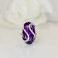 Chunky Amethyst and Diamond 18ct White Gold Cocktail Ring | Size M