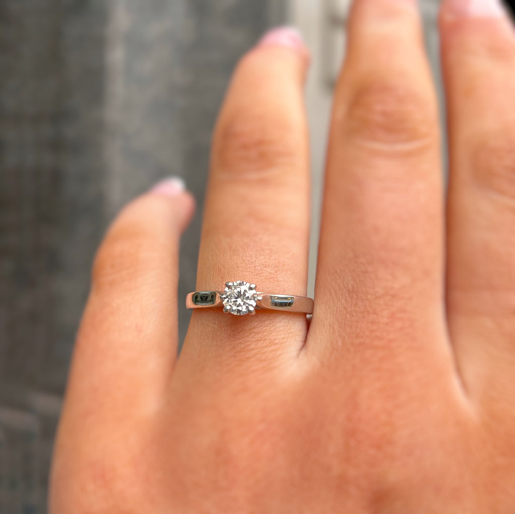 Half Carat Diamond Platinum Solitaire | Size L ½