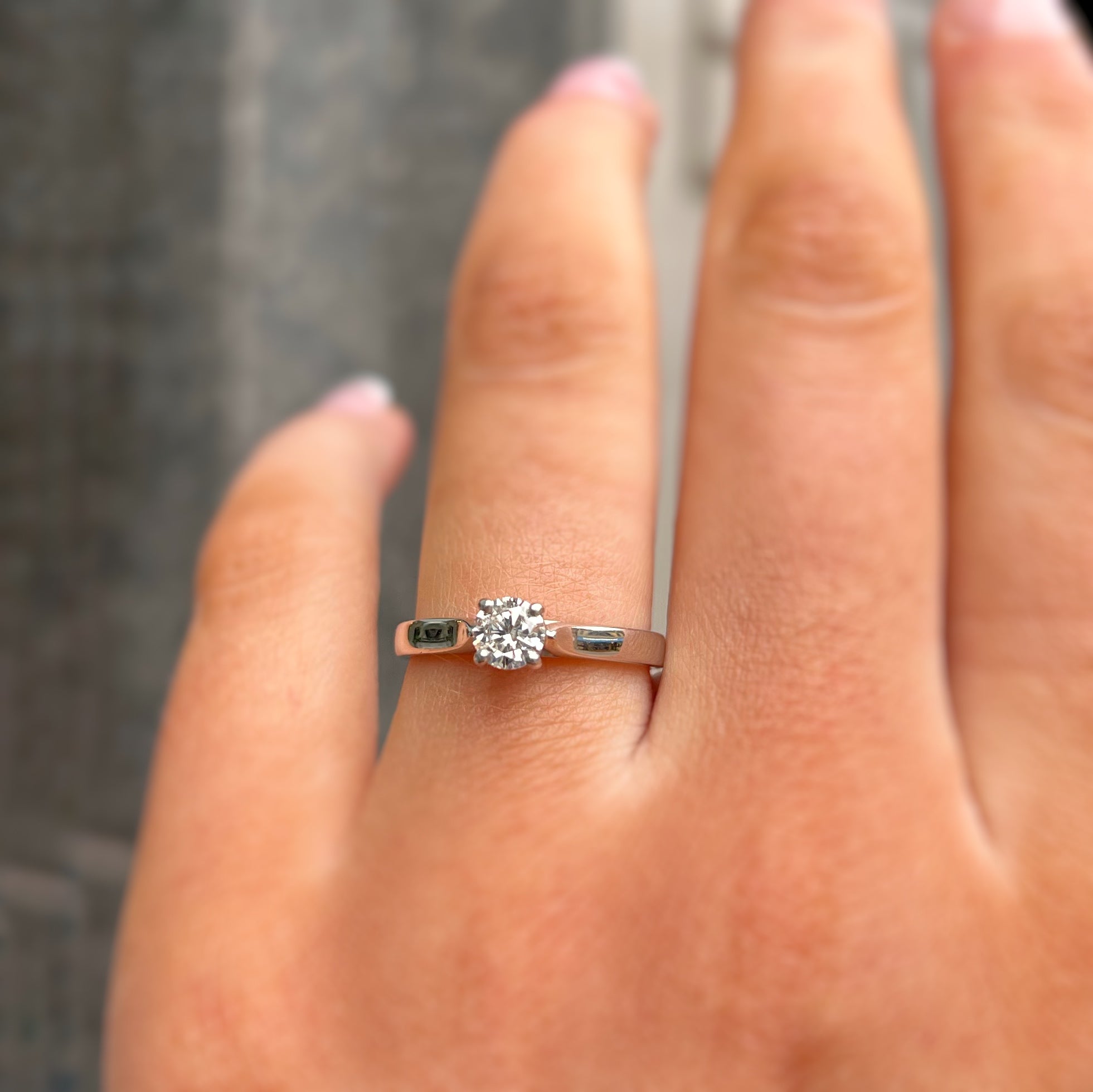 Half Carat Diamond Platinum Solitaire | Size L ½