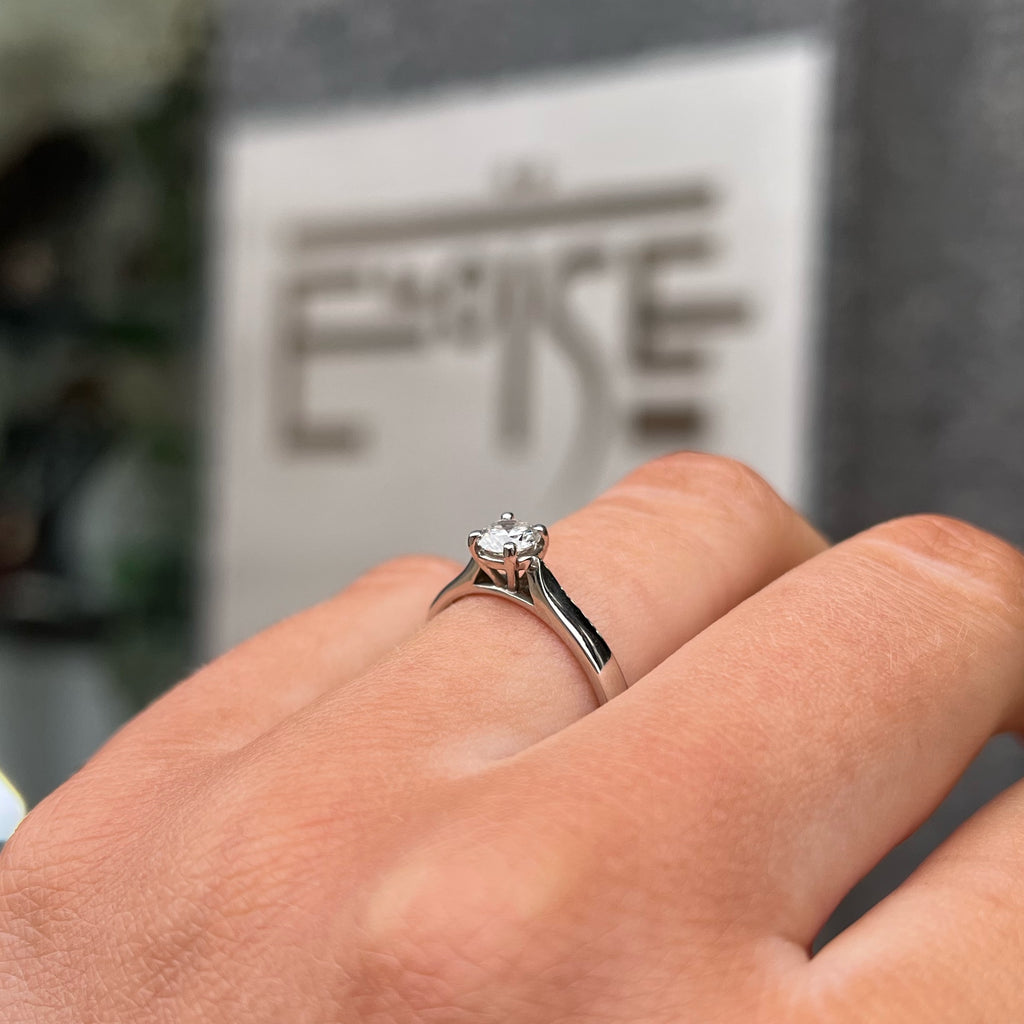 Half Carat Diamond Platinum Solitaire | Size L ½
