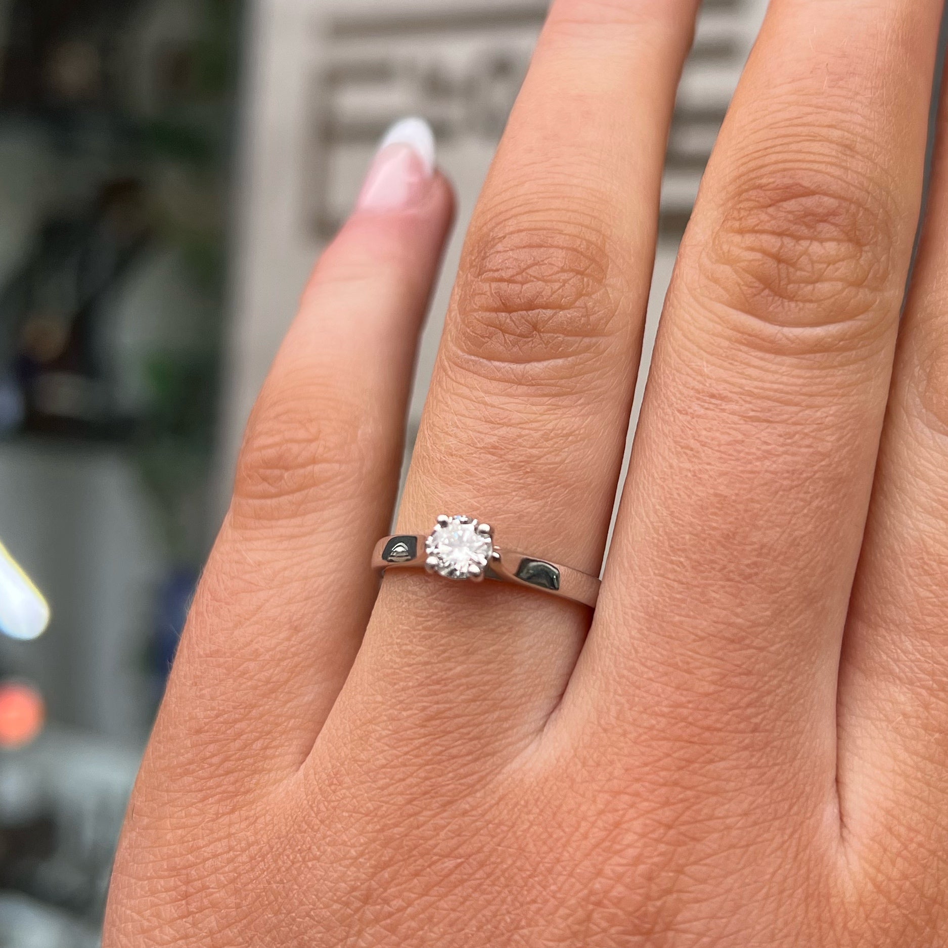 Half Carat Diamond Platinum Solitaire | Size L ½