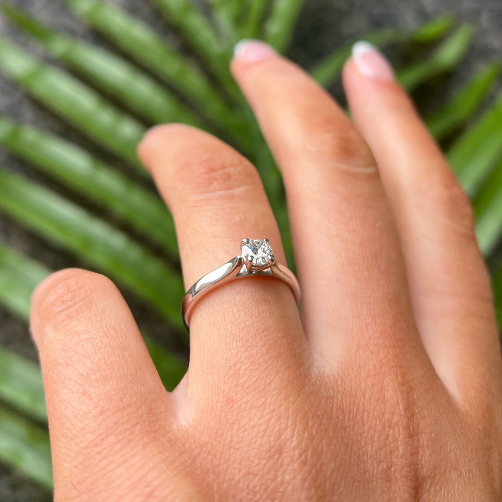 Half Carat Diamond Platinum Solitaire | Size L ½
