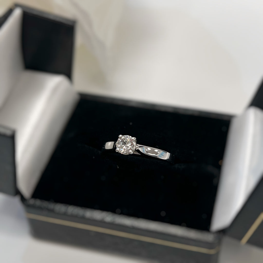 Half Carat Diamond Platinum Solitaire | Size L ½