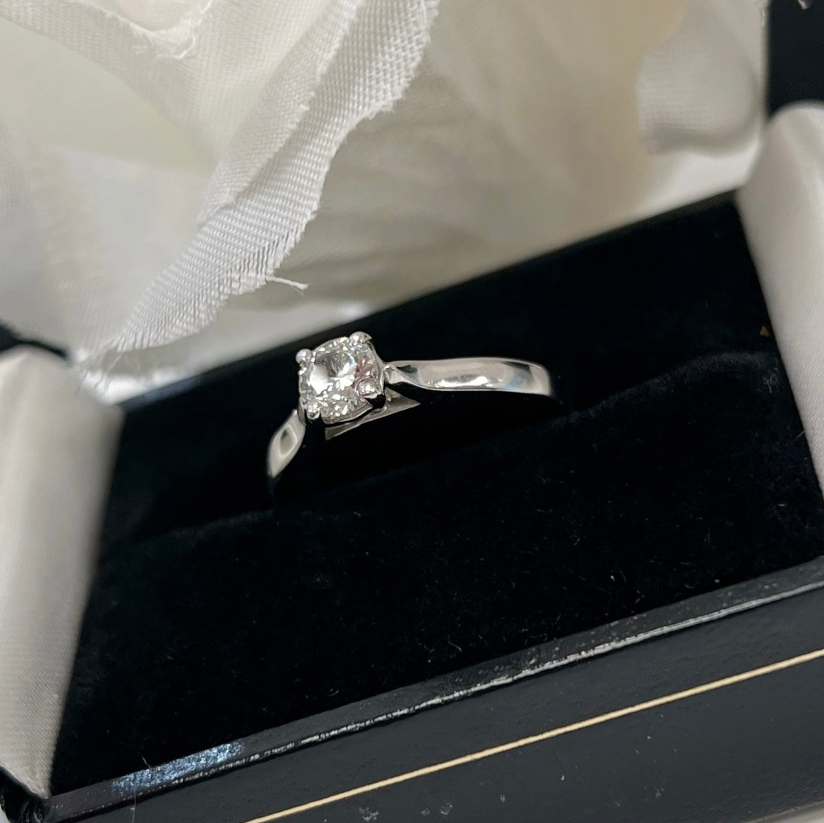 Half Carat Diamond Platinum Solitaire | Size L ½