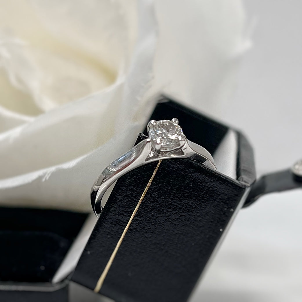 Half Carat Diamond Platinum Solitaire | Size L ½