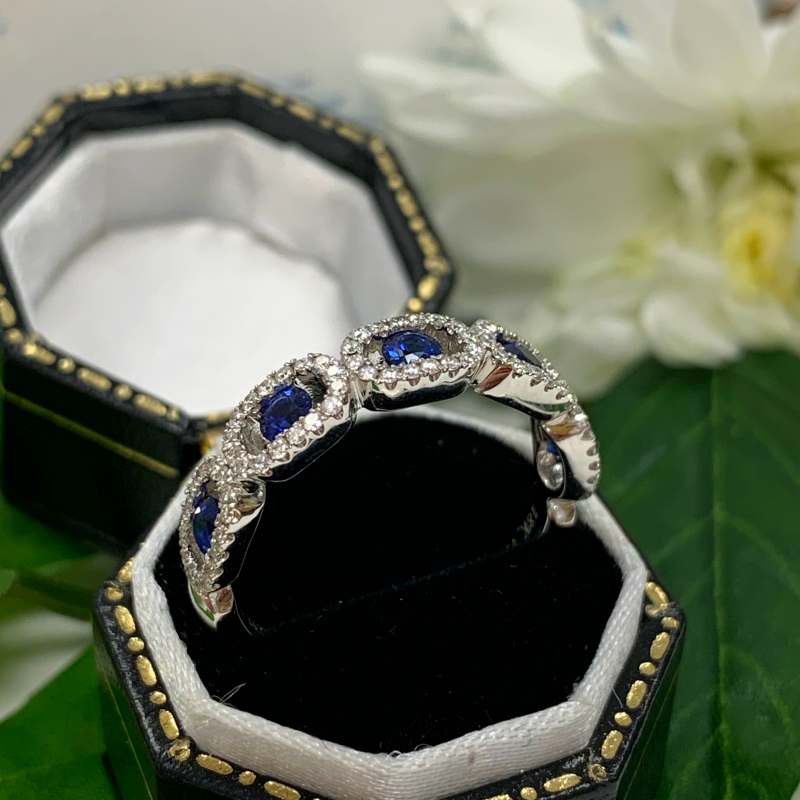 18ct White Gold Sapphire and Diamond Eternity Ring