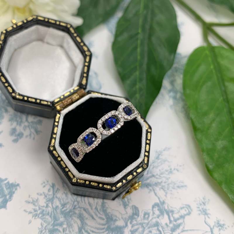 18ct White Gold Sapphire and Diamond Eternity Ring