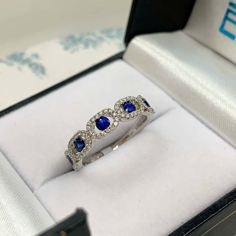 18ct White Gold Sapphire and Diamond Eternity Ring