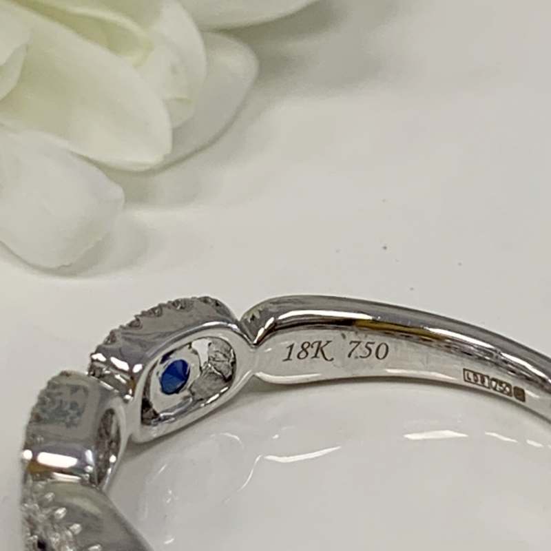 18ct White Gold Sapphire and Diamond Eternity Ring