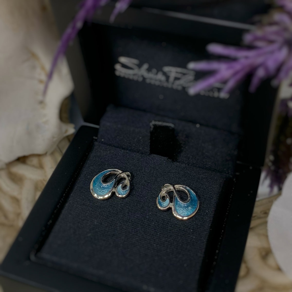 Pre-Order | Sheila Fleet Sterling Silver Storm Small Enamel Stud Earrings