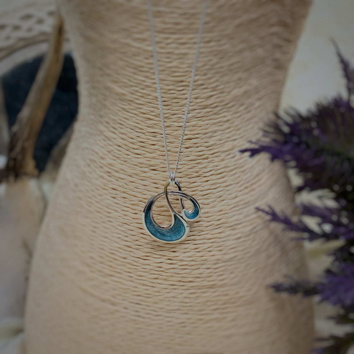 Pre-Order | Sheila Fleet Sterling Silver Storm Small Enamel Pendant Necklace