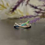 Pre-Order | Sterling Silver Wild Grasses Cubic Zirconia Ring in Meadow Enamel | Sheila Fleet
