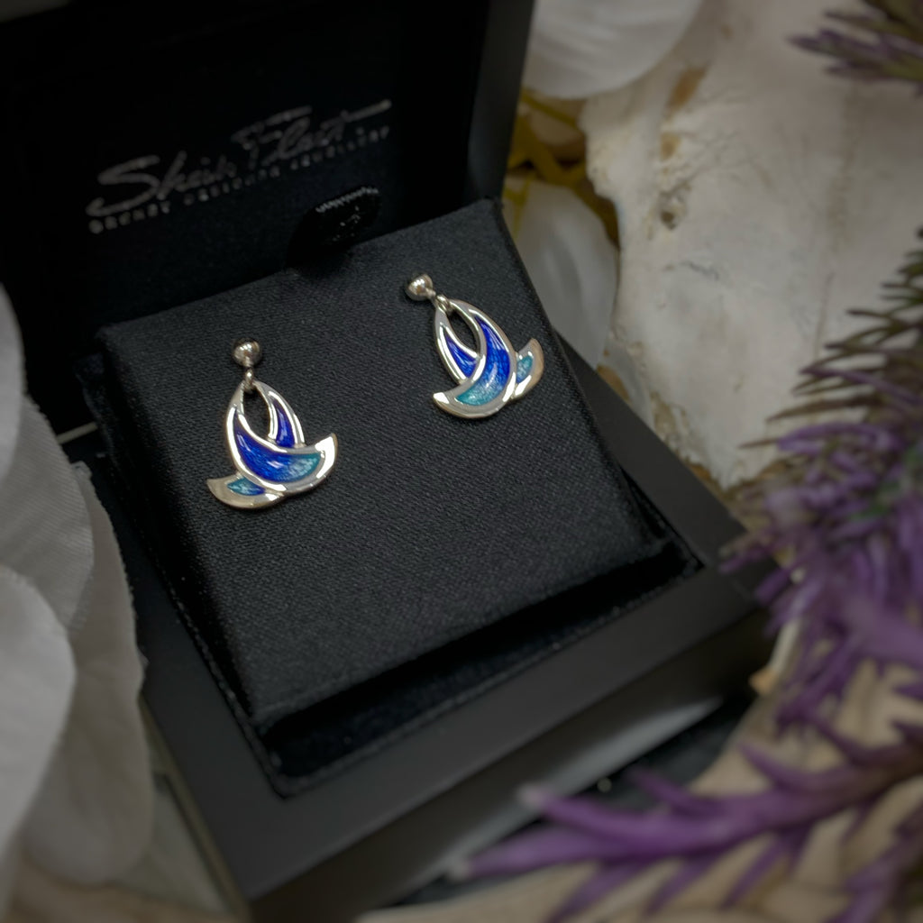 Sterling Silver Summer Splash Small Enamel Drop Earrings | Sheila Fleet | Pre-Order