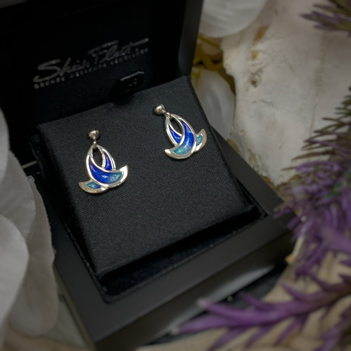 Sterling Silver Summer Splash Small Enamel Drop Earrings | Sheila Fleet | Pre-Order