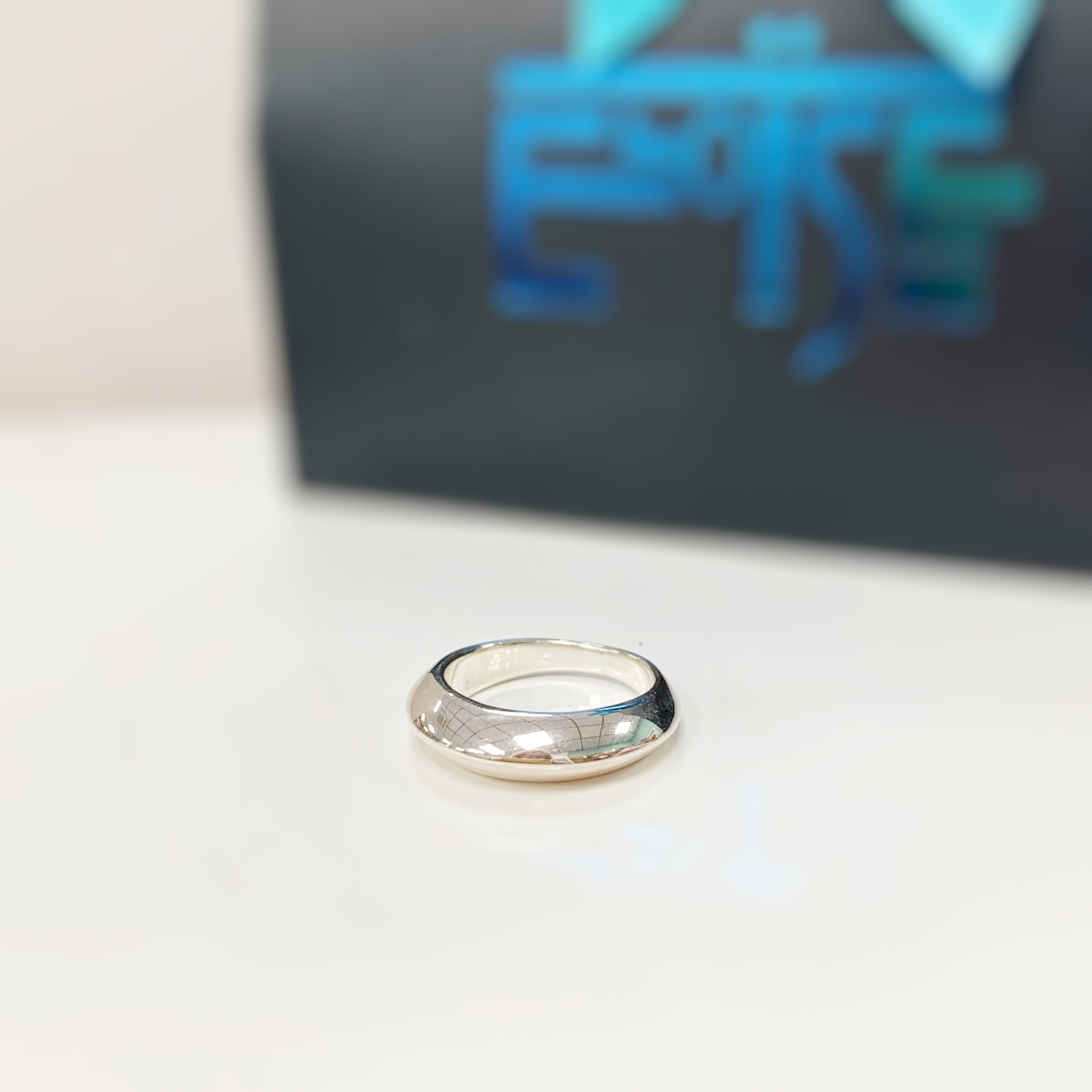 Sterling Silver Domed Band Chunky Ring | Size M ½