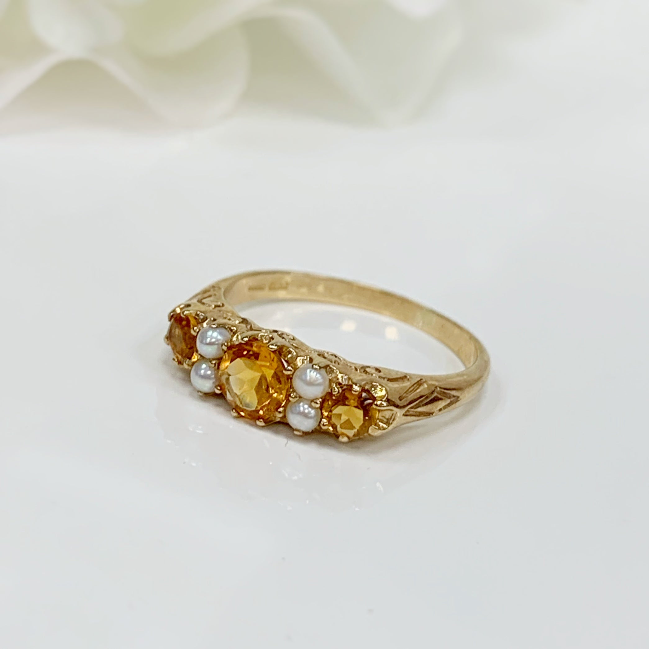 Citrine and deals pearl ring