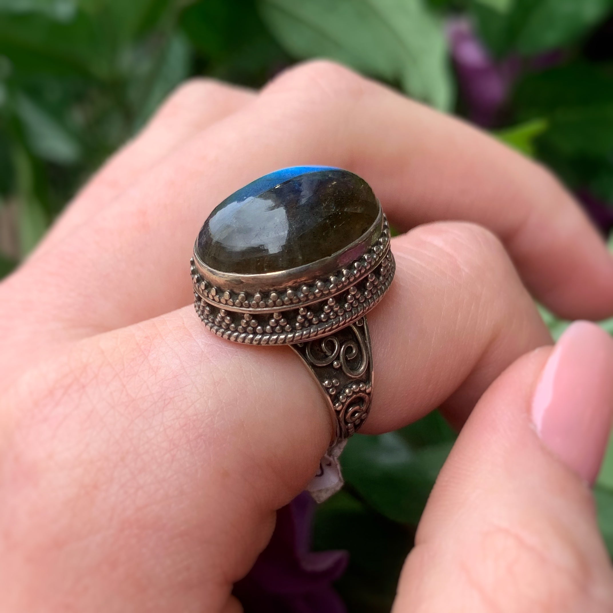 Sterling silver store labradorite ring