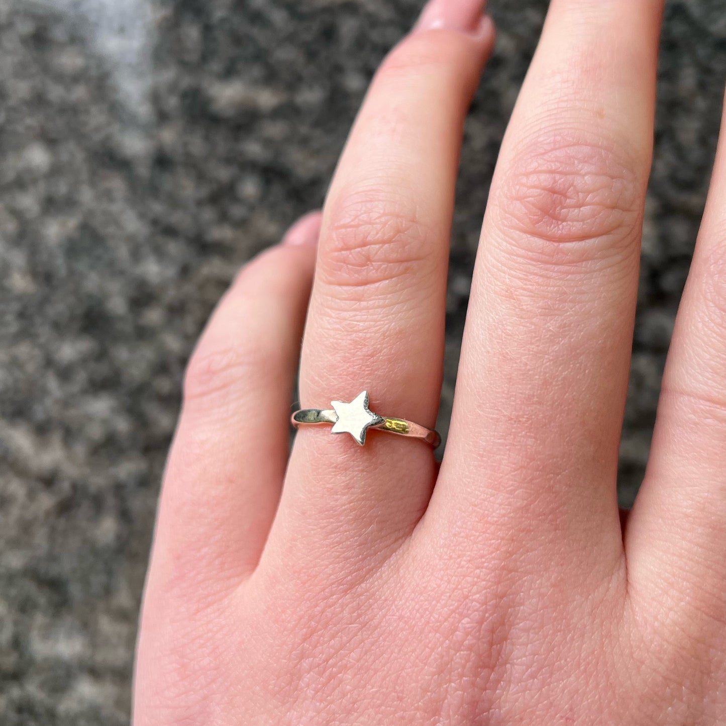 Dainty Sterling Silver Star Ring - Size L