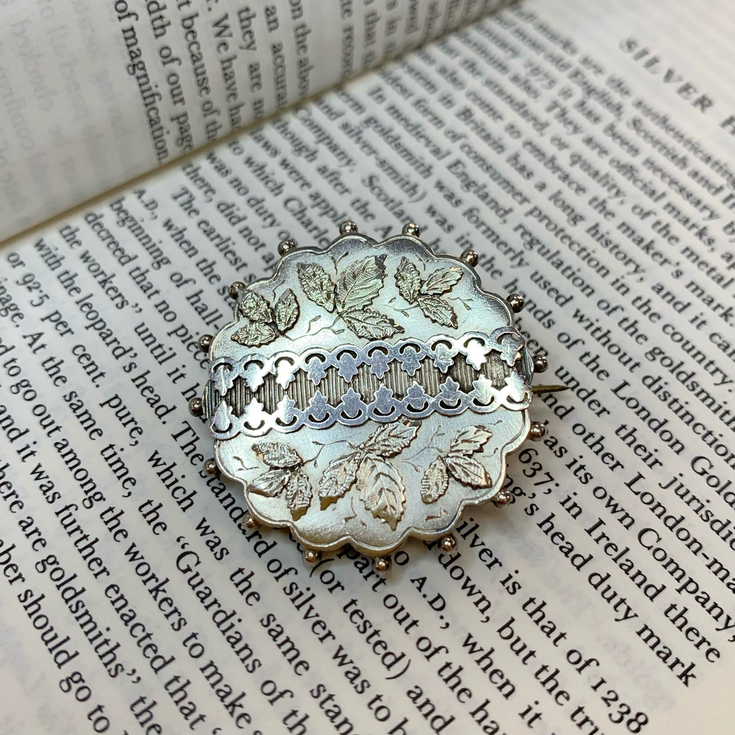 Victorian Sterling Silver Nature Inspired Brooch