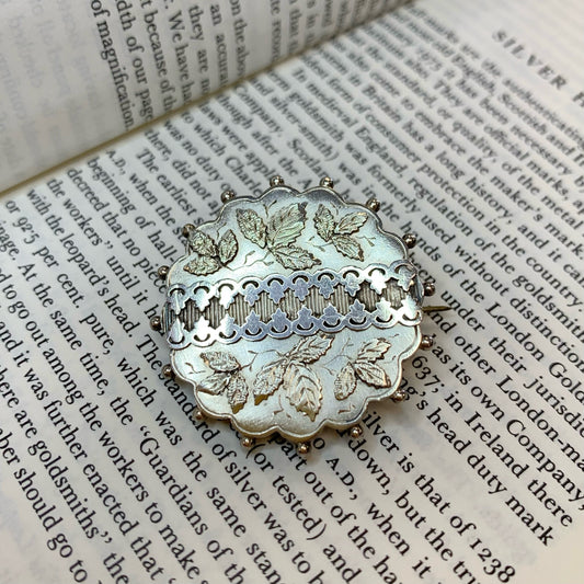 Victorian Sterling Silver Nature Inspired Brooch