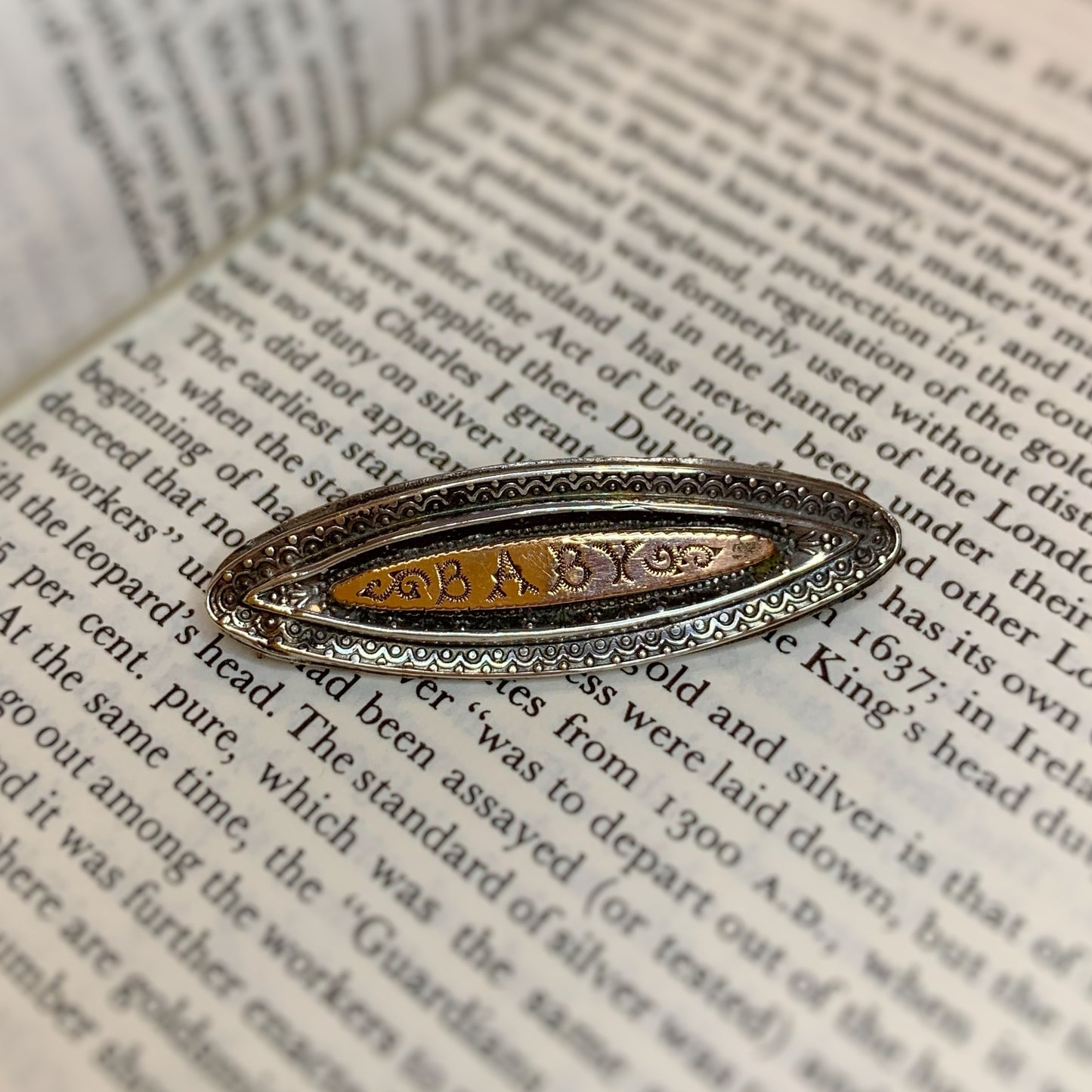 Victorian Sterling Silver "BABY" Brooch