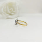 Art Deco Reproduction 18ct Yellow Gold Sapphire and Diamond Ring