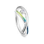 Pre-Order | Sterling Silver Wild Grasses Cubic Zirconia Ring in Meadow Enamel | Sheila Fleet