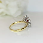18ct Yellow Gold Ruby And Diamond Halo Ring