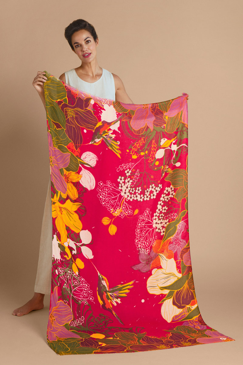 Printed Hovering Hummingbird Scarf | Powder Accessories