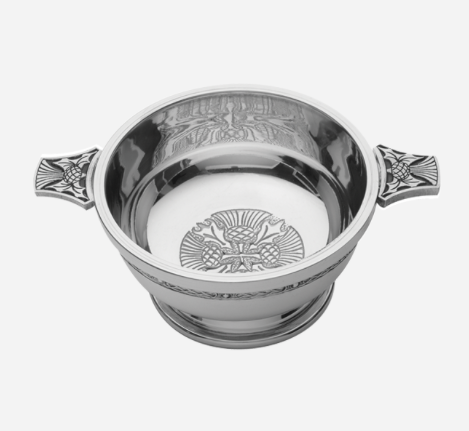 Thistle 4" Polished Pewter Quaich