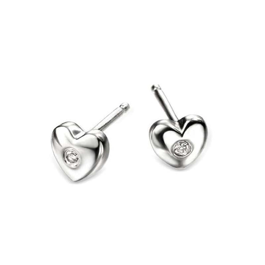 Children’s D for Diamond Heart Stud Earrings