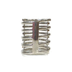 White Zirconia Sterling Silver and 18ct Gold Plated Rufina Grande Ring | Size N | Sif Jakobs