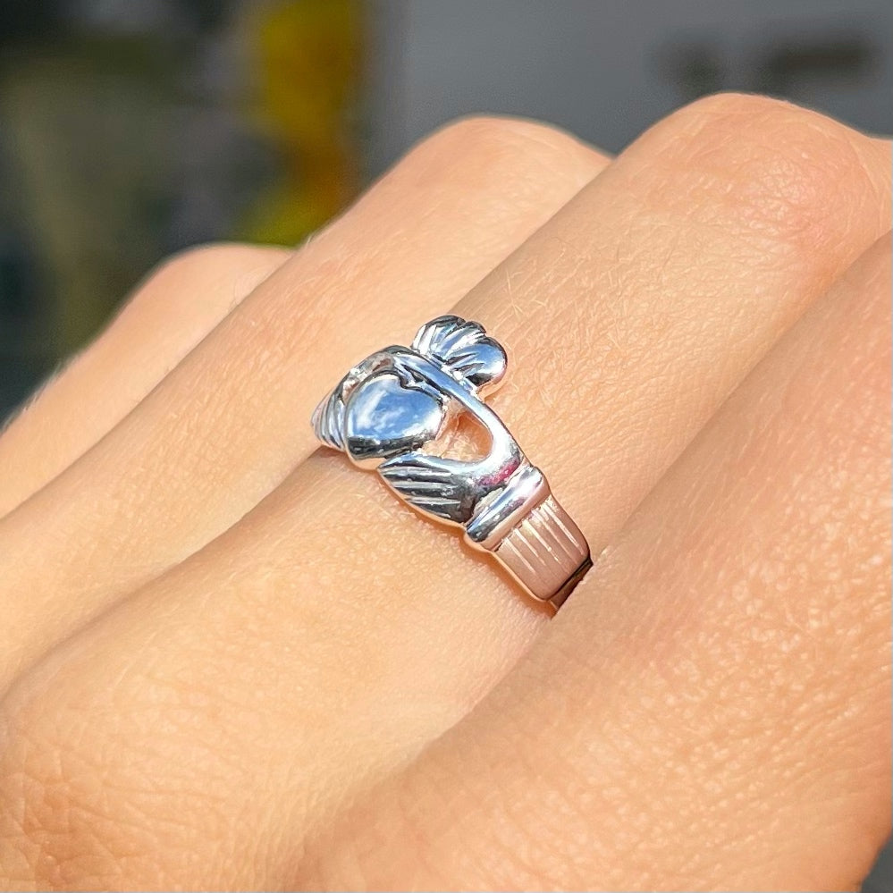 Sterling Silver Claddagh Ring - Size Q