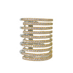 White Zirconia Sterling Silver and 18ct Gold Plated Rufina Grande Ring | Size N | Sif Jakobs