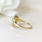 Victorian Inspired Sapphire and Diamond 9ct Yellow Gold Ring | Size L ½
