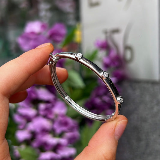 Sterling silver & cubic zirconia baby bangle