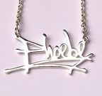 Made to Order Personalised Sterling Silver Graffiti Name Dropper Necklace