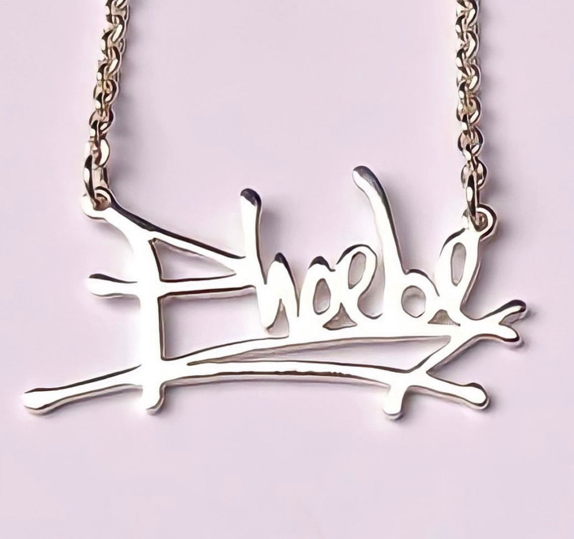 Made to Order Personalised Sterling Silver Graffiti Name Dropper Necklace
