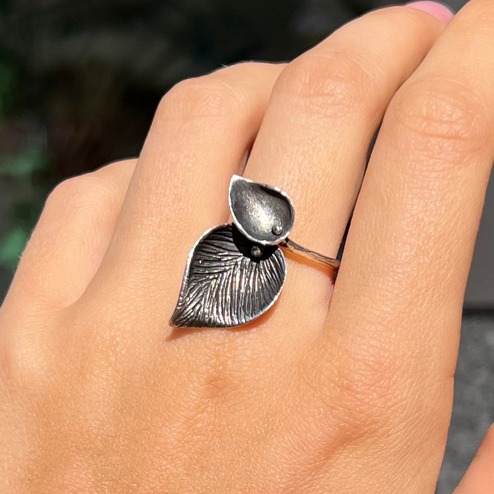 Sterling Silver Petal Design Ring